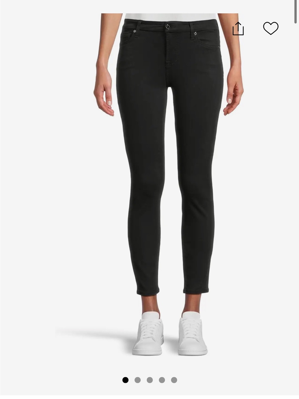 7 For All Mankind The Ankle Skinny Black Jeans